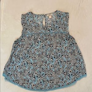 LOFT sleeveless floral blouse